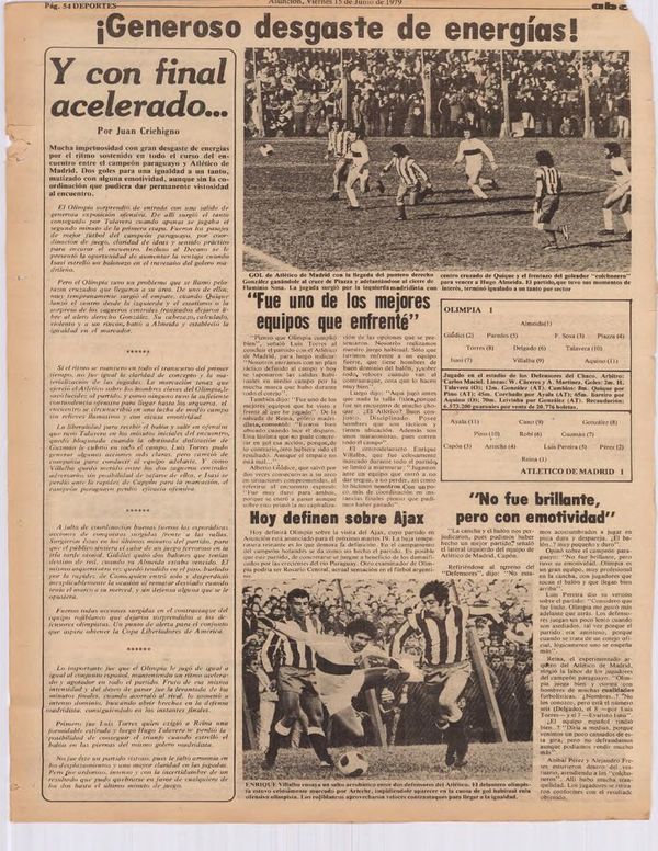 Cuando Olimpia enfrentó al Atlético - Olimpia - ABC Color