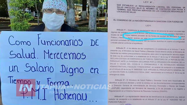 PROFESIONALES DE BLANCO PIDEN SER INCORPORADOS AL MINISTERIO SIN DISCRIMINACIÓN.
