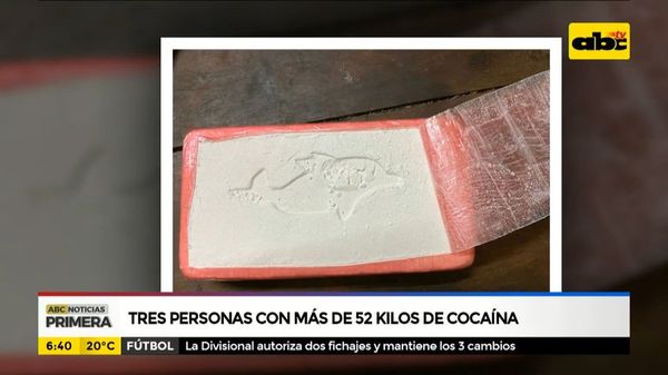 Tres personas detenidas con más de 52 kg de cocaína - ABC Noticias - ABC Color
