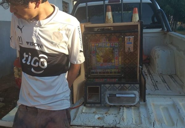 Apresan a delincuente que se apoderó de tragamonedas