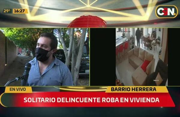 Solitario delincuente roba en vivienda del Barrio Herrera - C9N