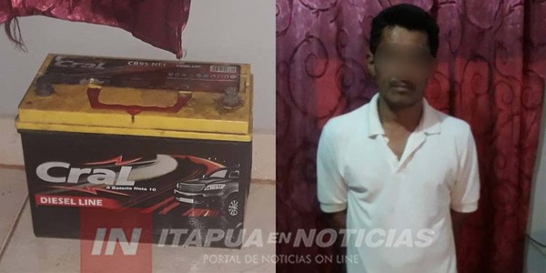 ATRAPAN A UN HOMBRE VIOLANDO SU ARRESTO DOMICILIARIO Y CON UNA BATERÍA HURTADA.