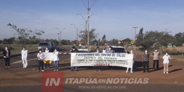 CARMEN DEL PNÁ: MOVILIZACIÓN SOBRE RUTA N° 1 DE FUNCIONARIOS DE BLANCO