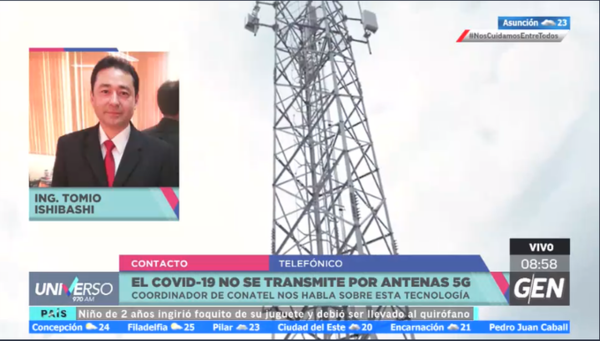 HOY / Alberto Tomío Ishibashi, coordinador del Gabinete Técnico de la Conatel, señaló que el Covid-19 no se transmite por 5G