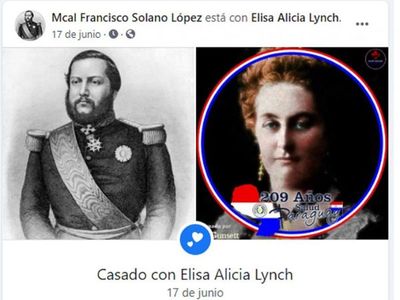 Matrimonio en Facebook entre el Mariscal López y Madame Lynch es "una burla"