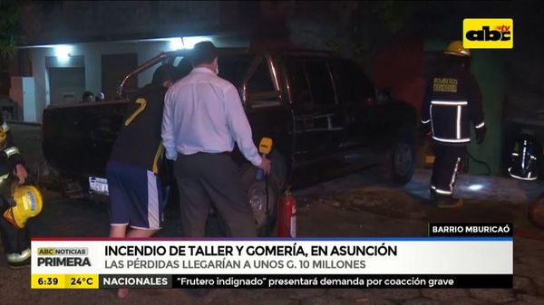 Incendio de taller y gomería en el barrio Mburicaó - ABC Noticias - ABC Color