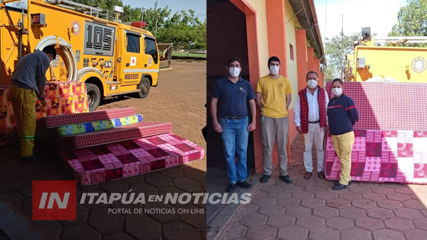 BOMBEROS SAN COSME Y DAMIÁN RECIBEN DONACIÓN DE LA GOBERNACIÓN
