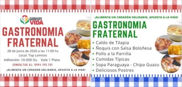 Apostar por la vida prepara “Gastronomía Fraternal” para este domingo