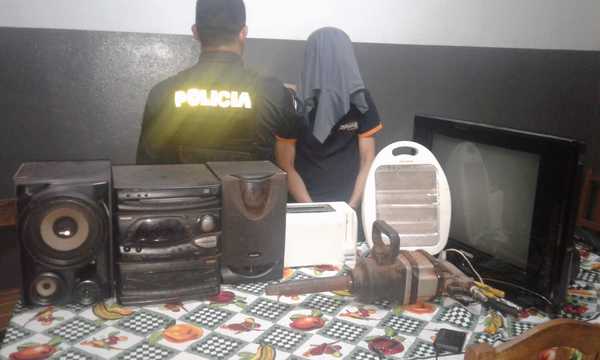 Capturan a ratero y recuperan de su poder varios objetos robados
