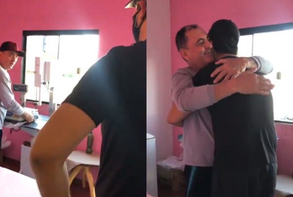 Emocionante encuentro entre un compatriota que cumplió su cuarentena y su papá - Megacadena — Últimas Noticias de Paraguay