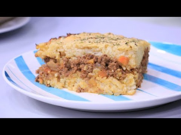 Pastel de arroz con relleno de carne y Vasitos de cheesecake de piña colada | Receta Vive la Vida XL