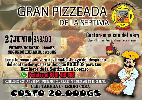 Bomberos recurren a pizzeada » San Lorenzo PY