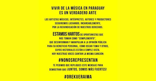 Artistas nacionales se unen en repudio a Oscar Tuma - El Trueno