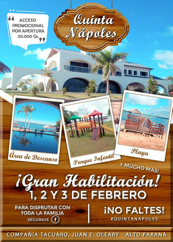 Habilitaran “QUINTA NAPOLE” en la exresidencia de veraneo de “CUCHO”