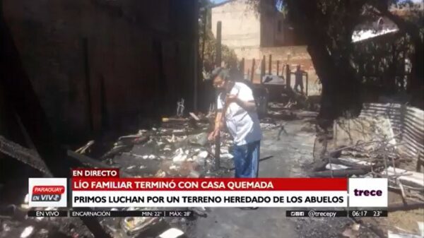 Pelea por terreno de abuelo acaba con casa incendiada