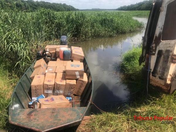 Tras persecución por aire y agua decomisan lancha con cigarrillos en el LAGO de ITAIPU