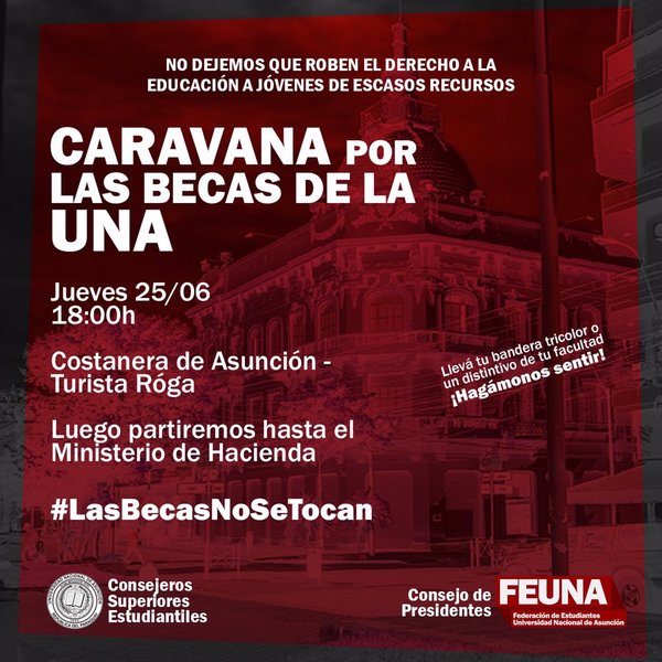 Estudiantes de la UNA harán caravana “Las becas no se tocan” » San Lorenzo PY