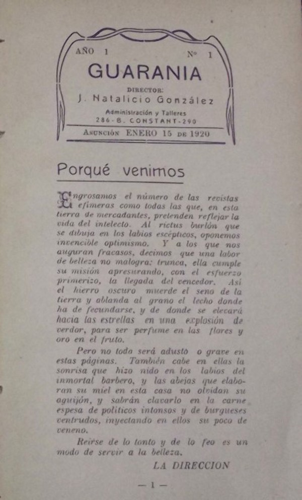 Revista Guarania cumple 100 años - El Trueno