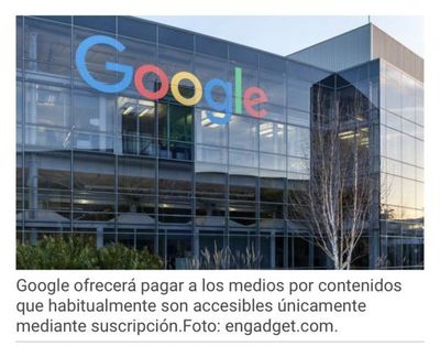 Google pagará a algunos medios de comunicación por compartir sus contenidos