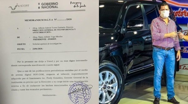Polémico gerente del Indert es removido de su cargo por compra de lujosa camioneta - ADN Paraguayo