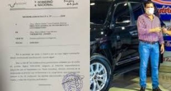 Polémico gerente del Indert es removido de su cargo por compra de lujosa camioneta