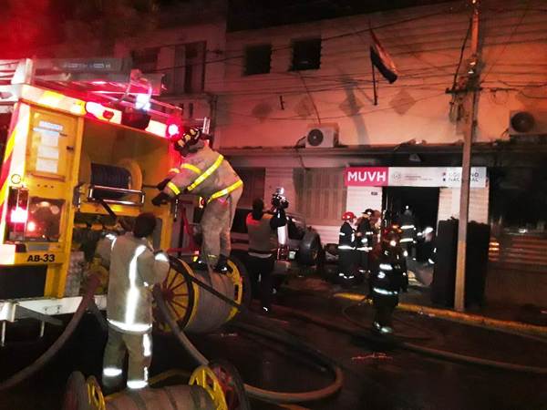 Incendio en oficina del MUVH • Luque Noticias