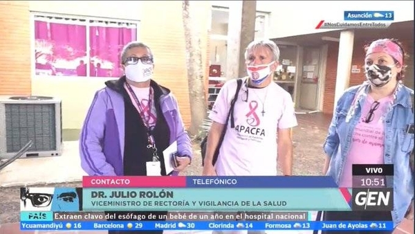 HOY / Reunión entre pacientes con cáncer y el viceministro de Salud, Julio Rolon, sobre la lista de medicamentos faltantes