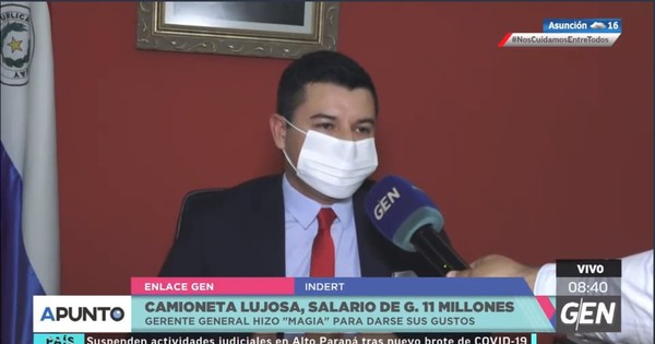 Camioneta de lujo: titular del Indert afirma que mantiene al funcionario por su antigüedad