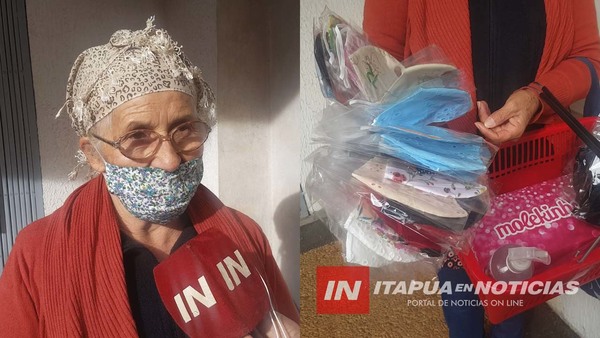 ENCARNACIÓN: ABUELA EMPRENDE VENTA DE TAPABOCAS PARA SUPERAR LA POBREZA.