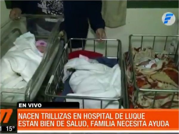 Nacen trillizas en Luque y familia pide ayuda