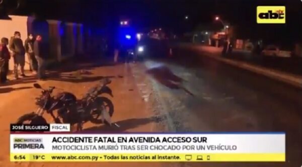 Motociclista muere arrollado y conductor responsable se da a la fuga