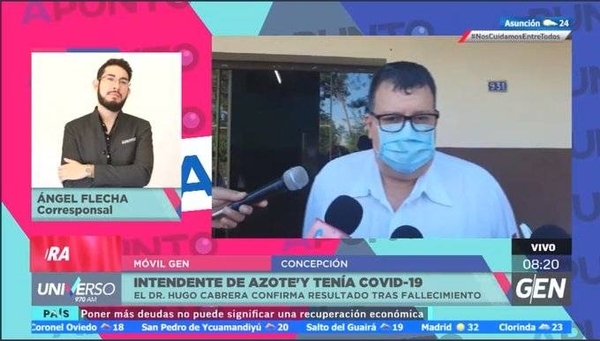 HOY / Confirman que el intendente de Azote'y Feliciano Arévalos, fallecido esta madrugada, dio positivo a la prueba de COVID-19
