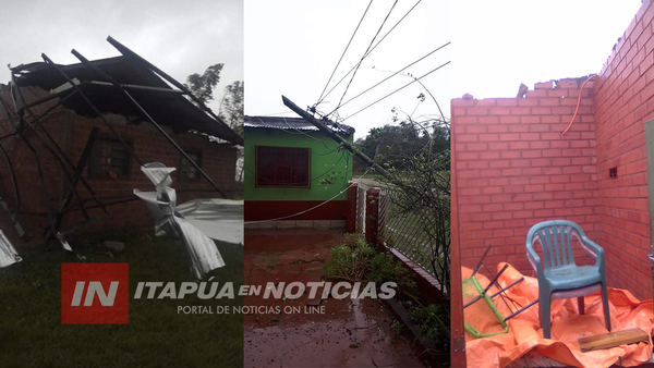 VARIOS DISTRITOS AFECTADOS POR EL TEMPORAL EN ITAPÚA.
