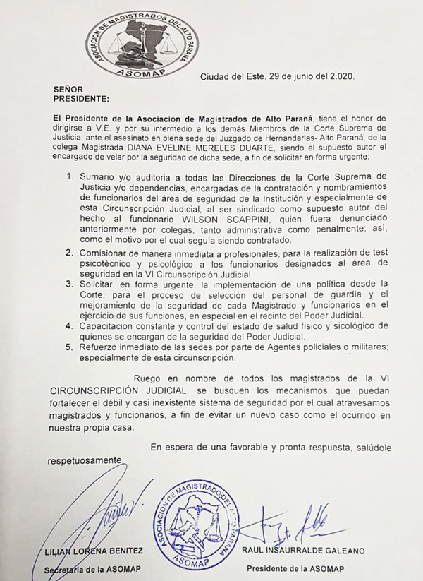 Crimen de jueza: Presidente de ASOMAP solicitó auditoría - Noticde.com
