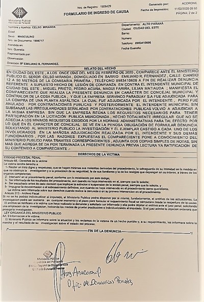 Denuncian al intendente Prieto por NEGOCIADO de G. 10.000 millones