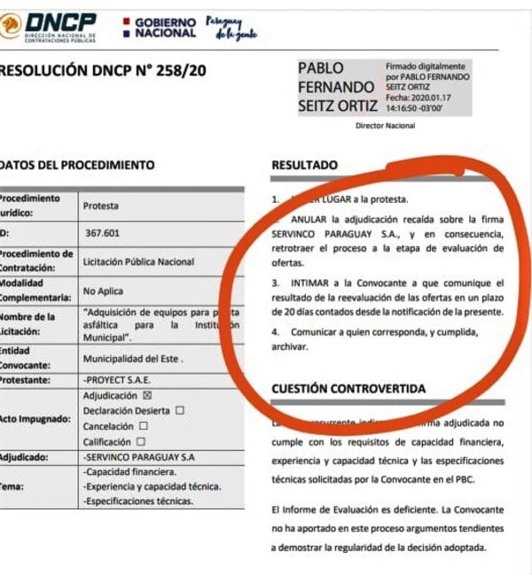 Contrataciones ANULA NEGOCIADO de Miguel Prieto por cerca de G. 11.000 millones