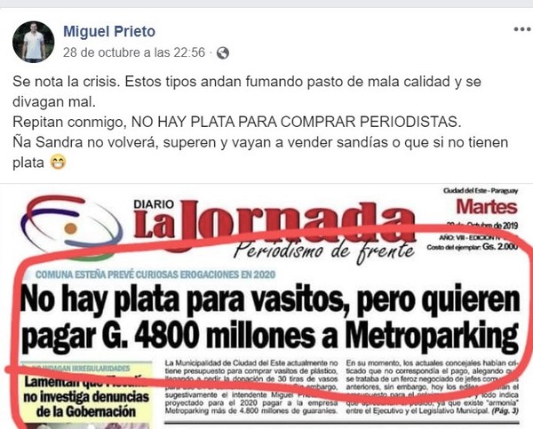Miguel Prieto vuelve a ATACAR la LIBERTAD de PRENSA y tilda de DROGADICTOS a periodistas