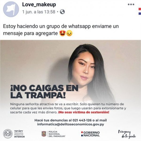 Curiosa campaña contra la sextorsión: “Ninguna señorita atractiva te va a escribir”