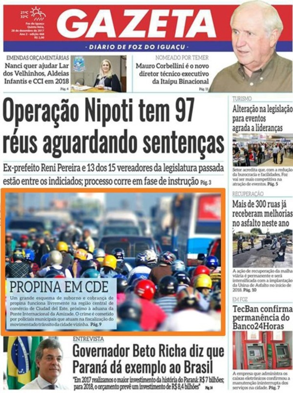 Amplia REPERCUCION del caso de “ZORROS” coimeros de CDE