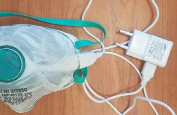 Esta mascarilla se autodesinfecta con un cargador de celular - SNT