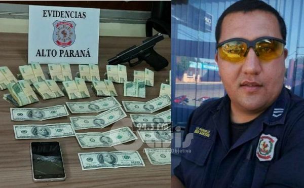 Policía sospechoso de asalto a comerciantes fue detenido