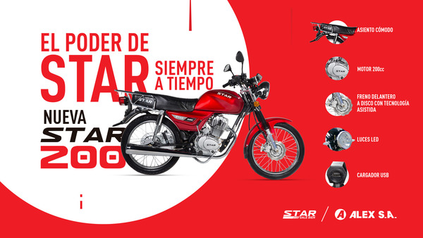 ALEX S.A lanza nuevos modelos de motocicletas: la Star XPRO y Star 200 » Ñanduti