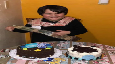 Benjamín, el niño que causó furor con su reacción al recibir una "money cake"