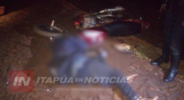 MOTOCICLISTA LESIONADO TRAS CHOCAR UNA VACA EN ITAPÚA POTY.