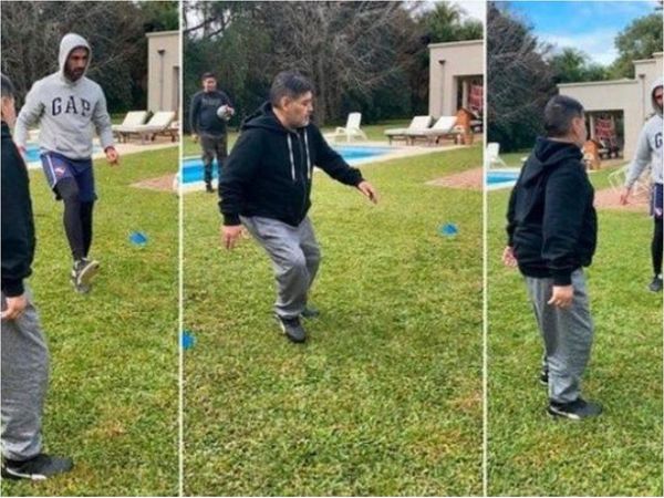 Maradona dejó el chupi y ahora entrena a full