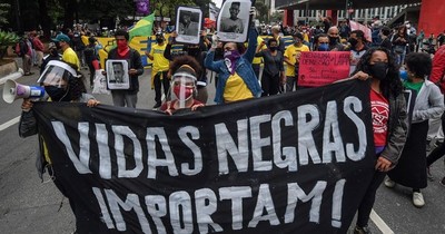 Manifestación contra el racismo y la violencia policial en San Pablo