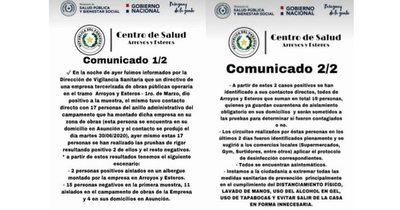 Confirman casos positivos de COVID-19 en Arroyos y Esteros: más de 30 personas van a cuarentena
