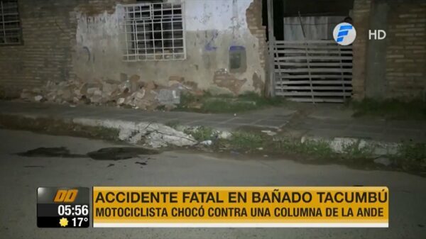 Motociclista muere tras chocar contra columna de la ANDE