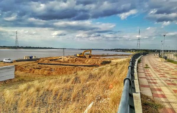 Inició refulado para el Parque Lineal II en la Costanera Norte