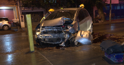 Bombera voluntaria sufrió accidente a causa de un taxi, que se dio a la fuga
